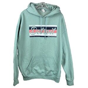 Detroit Hoodie XL 50/50 Blend Light Green Motor City Est.1806 Jerzees Nublend
